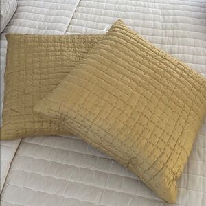 Pottery Barn Gold Textured Pillow Cover with inserts *NWT set of 2